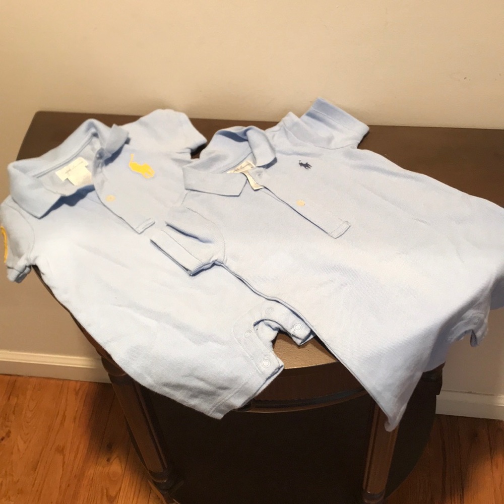 Two 6 month Ralph Lauren Polo Onesies